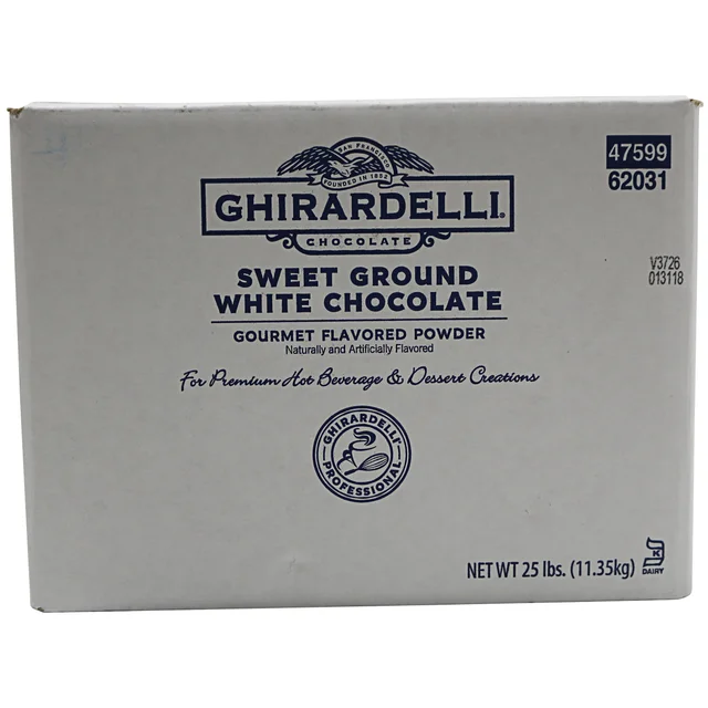 Ghirardelli Sweet Ground White Chocolate, 25 lbs