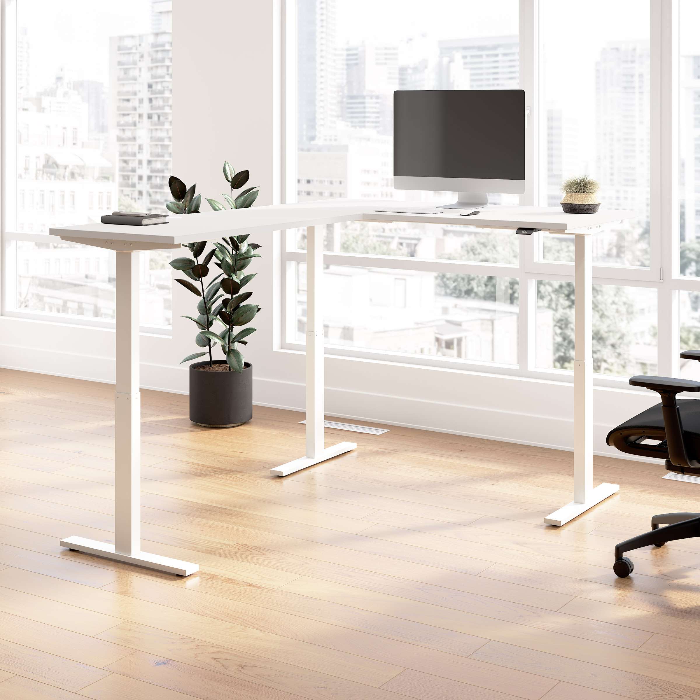 Office Pro Amplify 195.5 cm x 151.1 cm (76.9 in. x 59.5 in.) Height Adjustable L-Desk