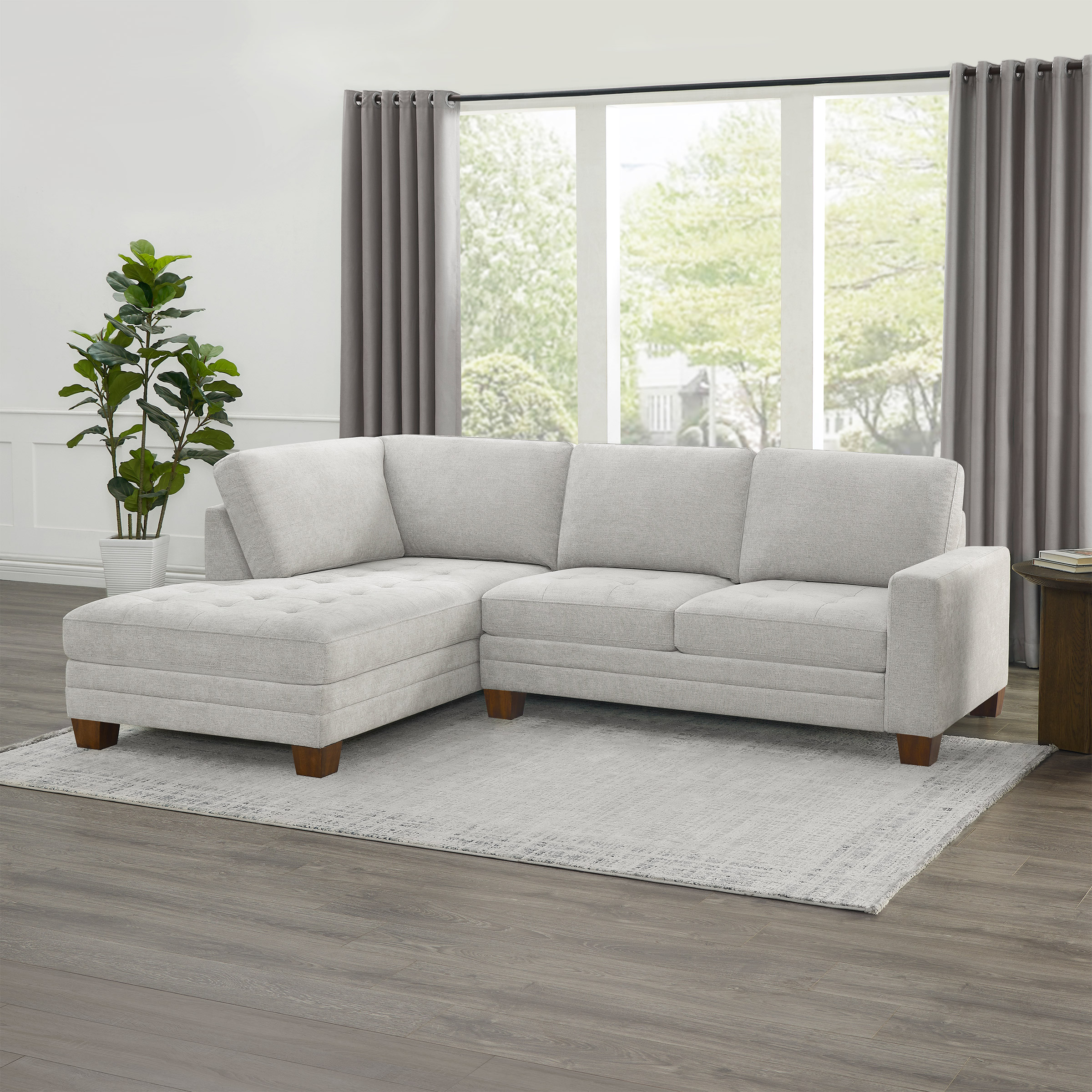 Thomasville 2-piece Fabric Left-hand Facing Sofa-chaise