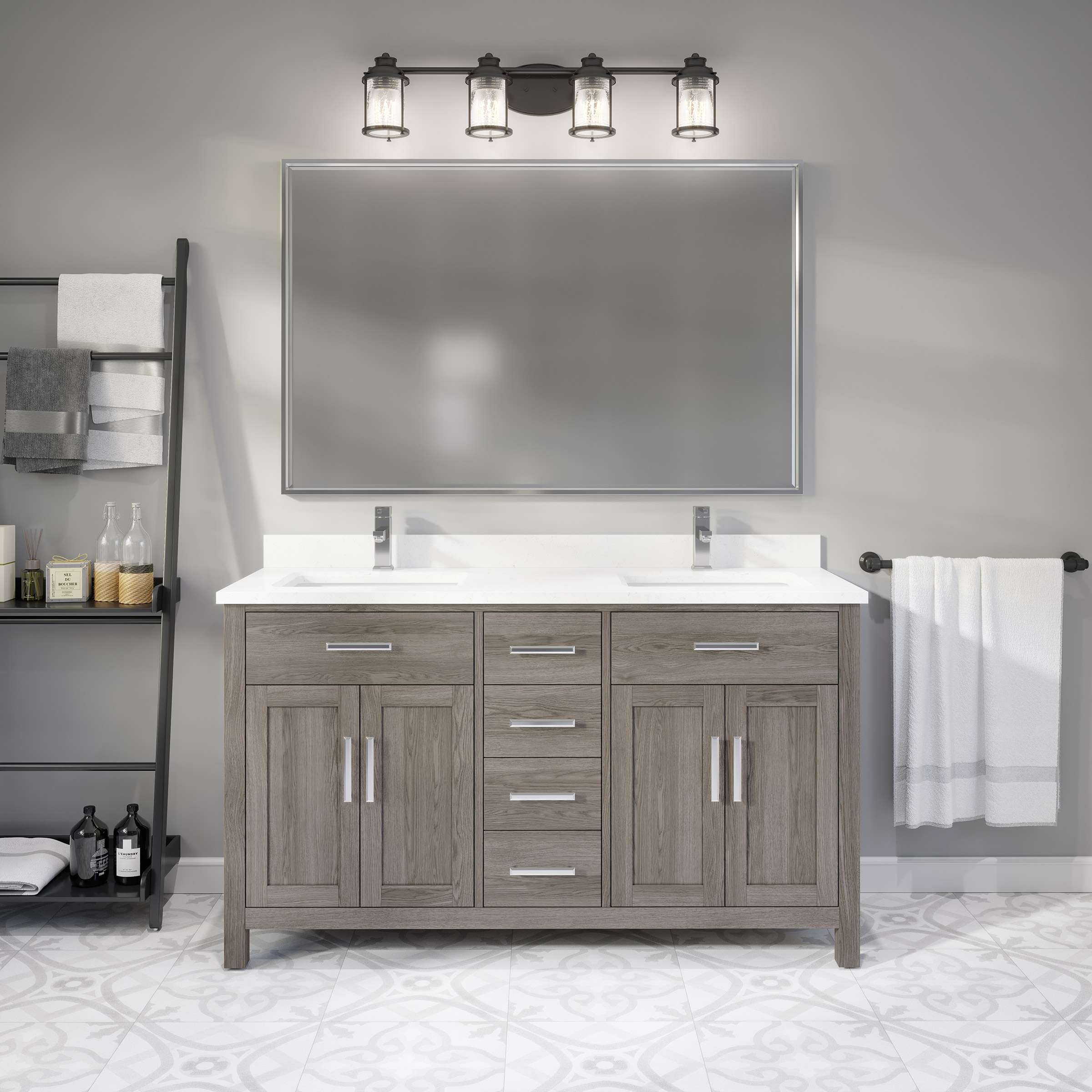 Studio Bathe Katie Vanity with Power Bar in Grey
