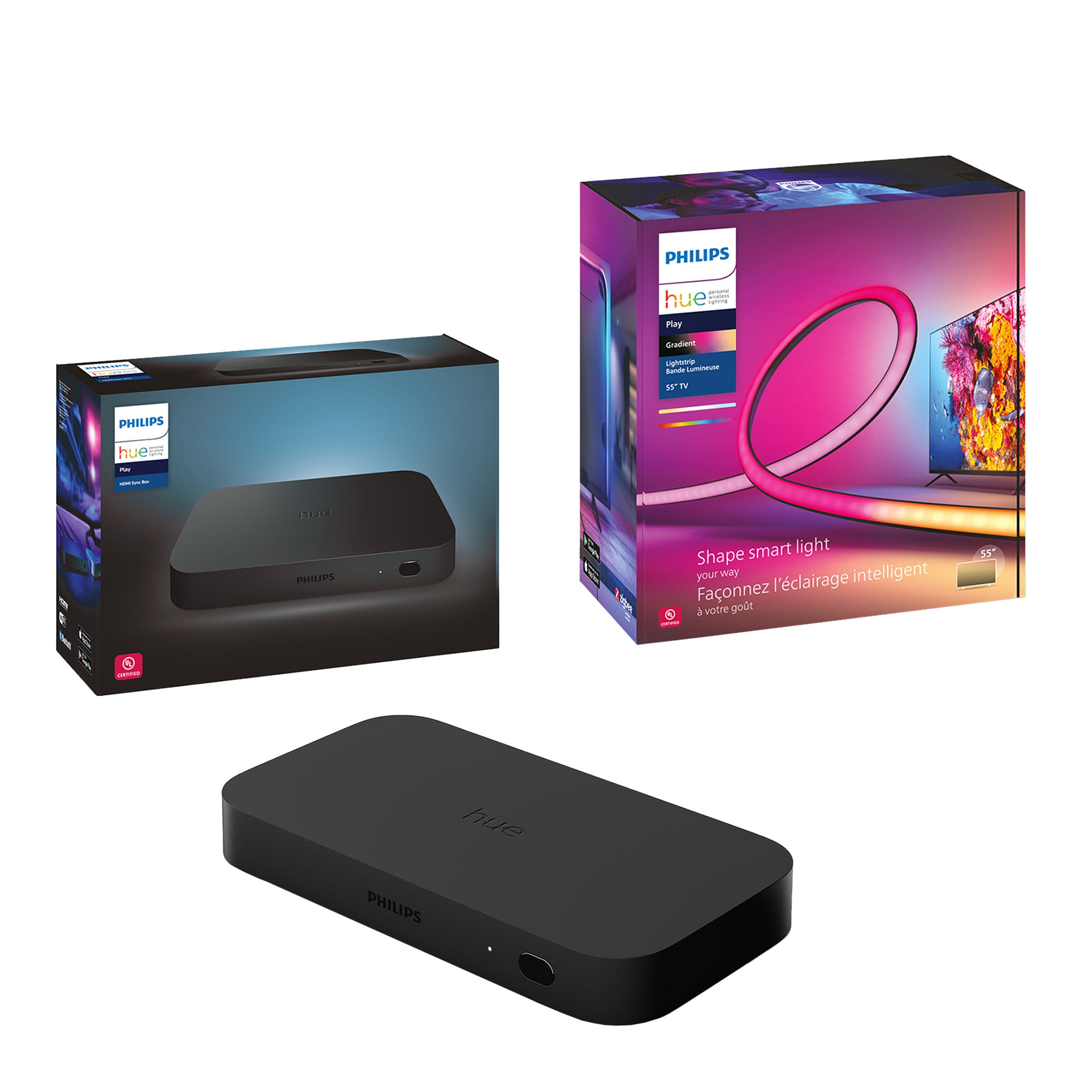 Philips Hue Sync Box ＆ TVライトリボン＆Lightbar Amazon.com: Philips Hue Play HDMI Sync Box 8K + Gradient 65