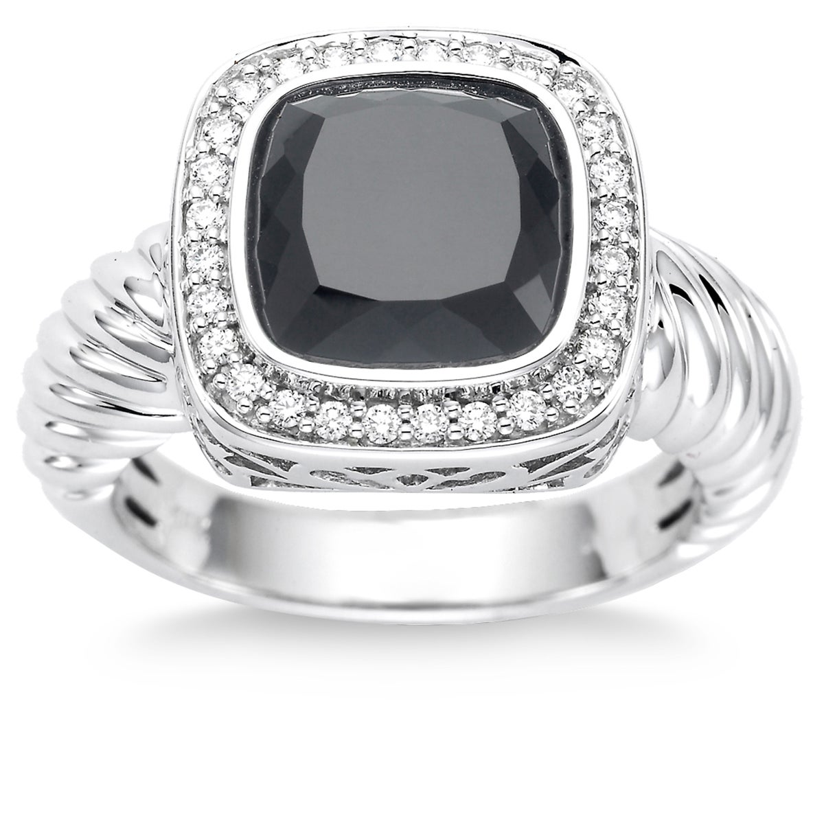 Black Onyx and Diamond 14kt White Gold Ring | Costco Black Onyx and Diamond 14kt White Gold Ring | Costco