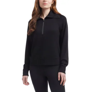 DANSKIN WOMEN'S LUXE HALF ZIP TOP