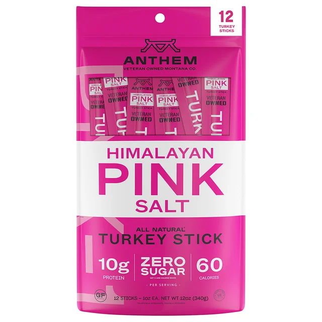 ANTHEM SNACKS PINK SALT TURKEY STICK 12CT/1 OZ (0.75 LB)
