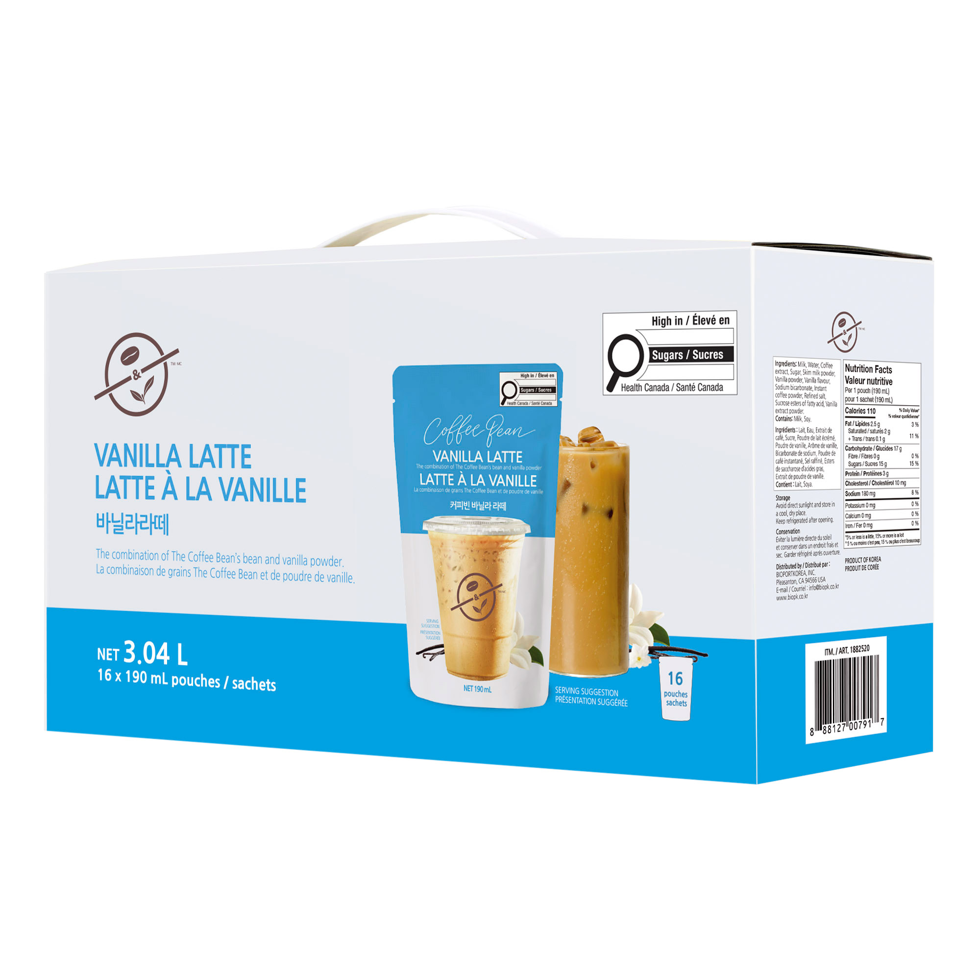Coffee Bean Vanilla Latte, 16 × 190 mL