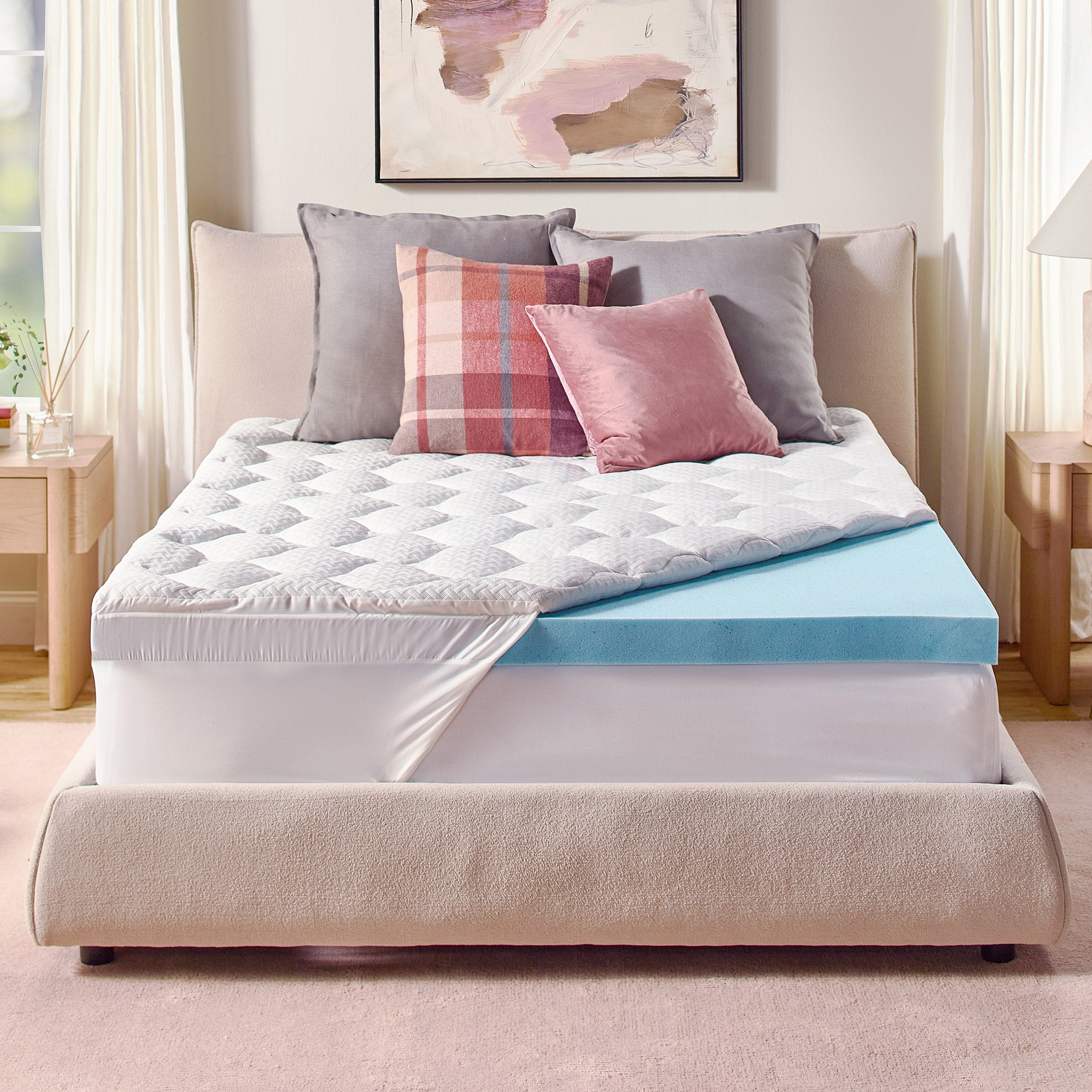 Novaform Queen Pillow Top Gel Memory Foam Mattress Topper