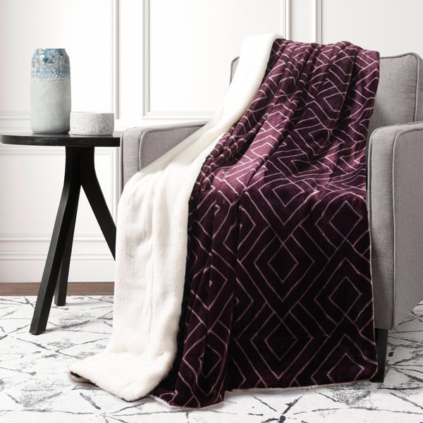 Bebe Beaute Fuzzy Blanket - Marble Mauve / Solid Mauve Bebe Beaute Fuzzy Blanket - Marble Mauve / Solid Mauve