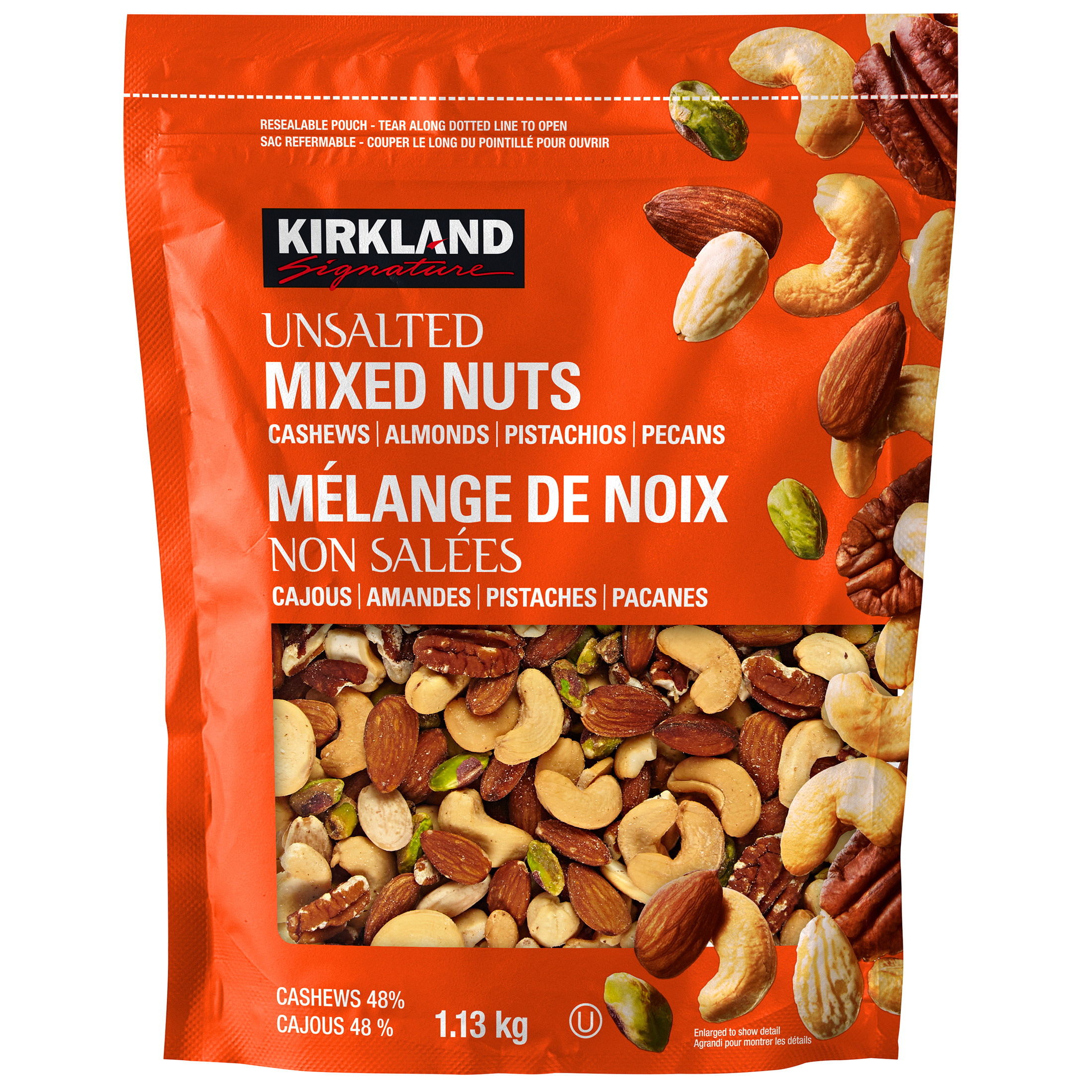 Kirkland Signature Unsalted Mixed Nuts, 1.13 kg