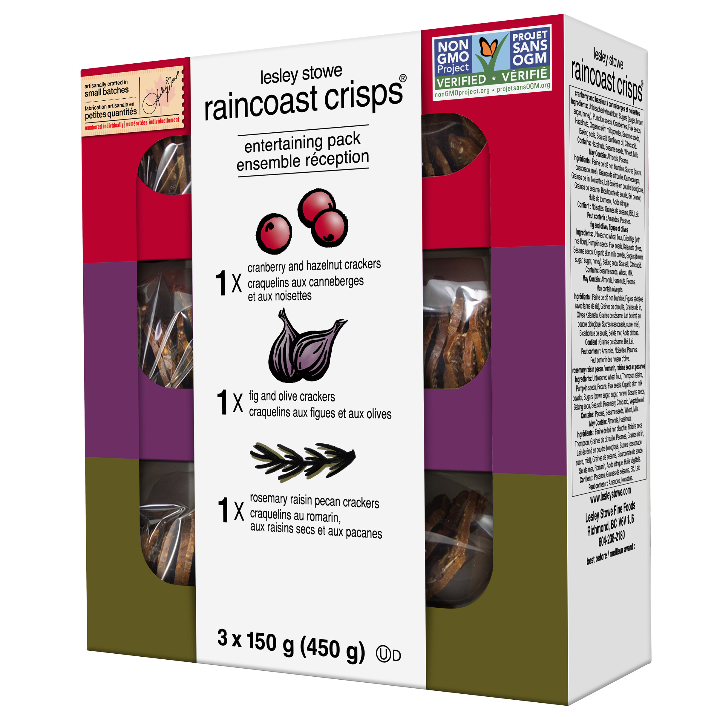 Lesley Stowe Raincoast Crisps, 3 × 150 g