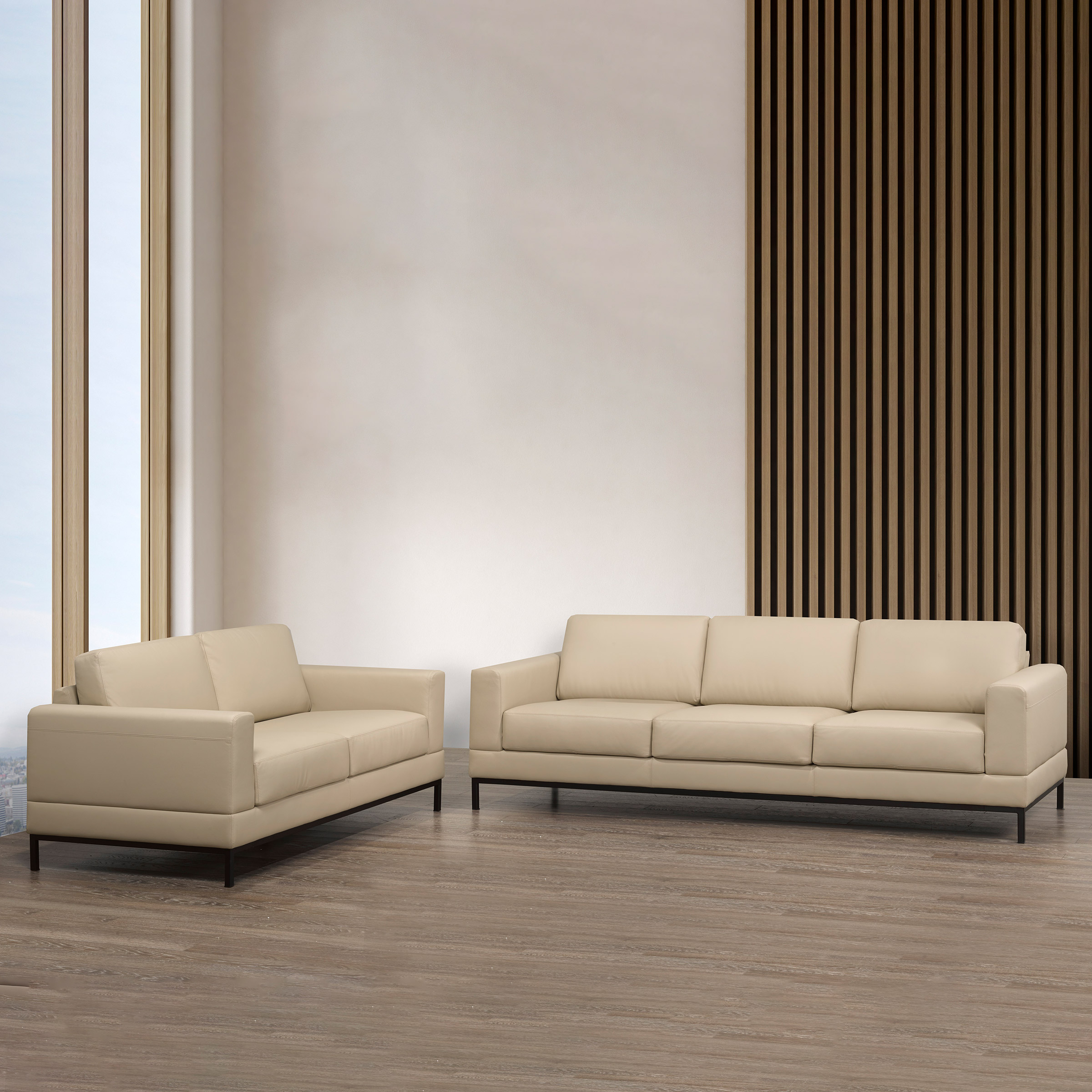 Galleria Top Grain Leather Sofa and Loveseat