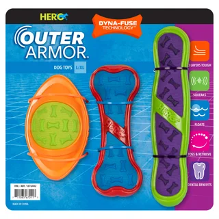 Herodog Outer Armor Durable Dog Toys, 3-pack