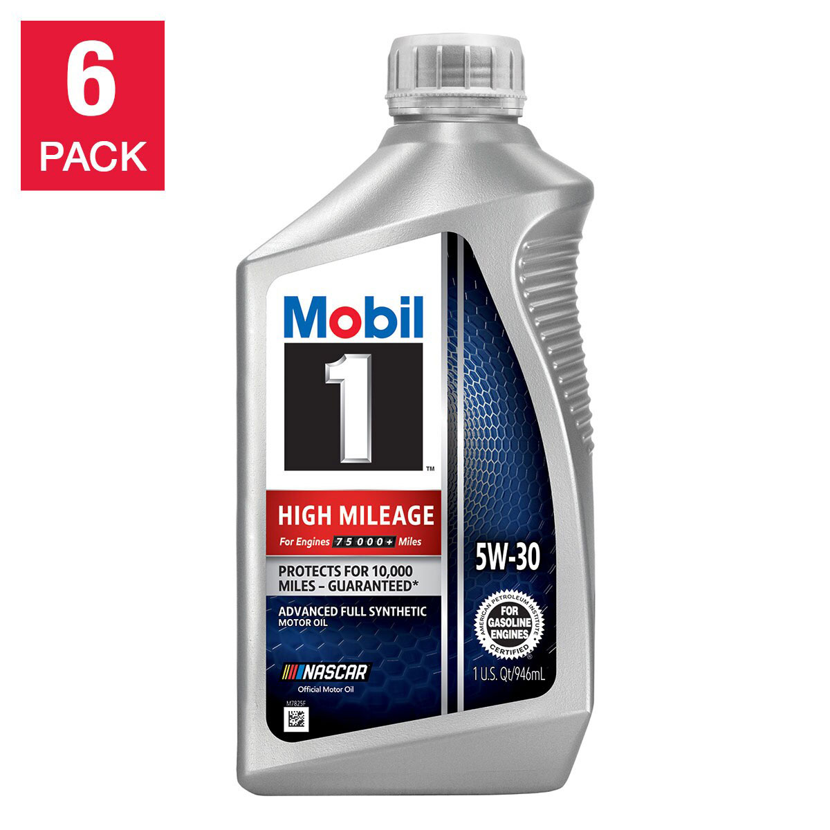 Mobil 1 High Mileage Full Synthetic Motor Oil 5W-30  1-Quart/6-pack