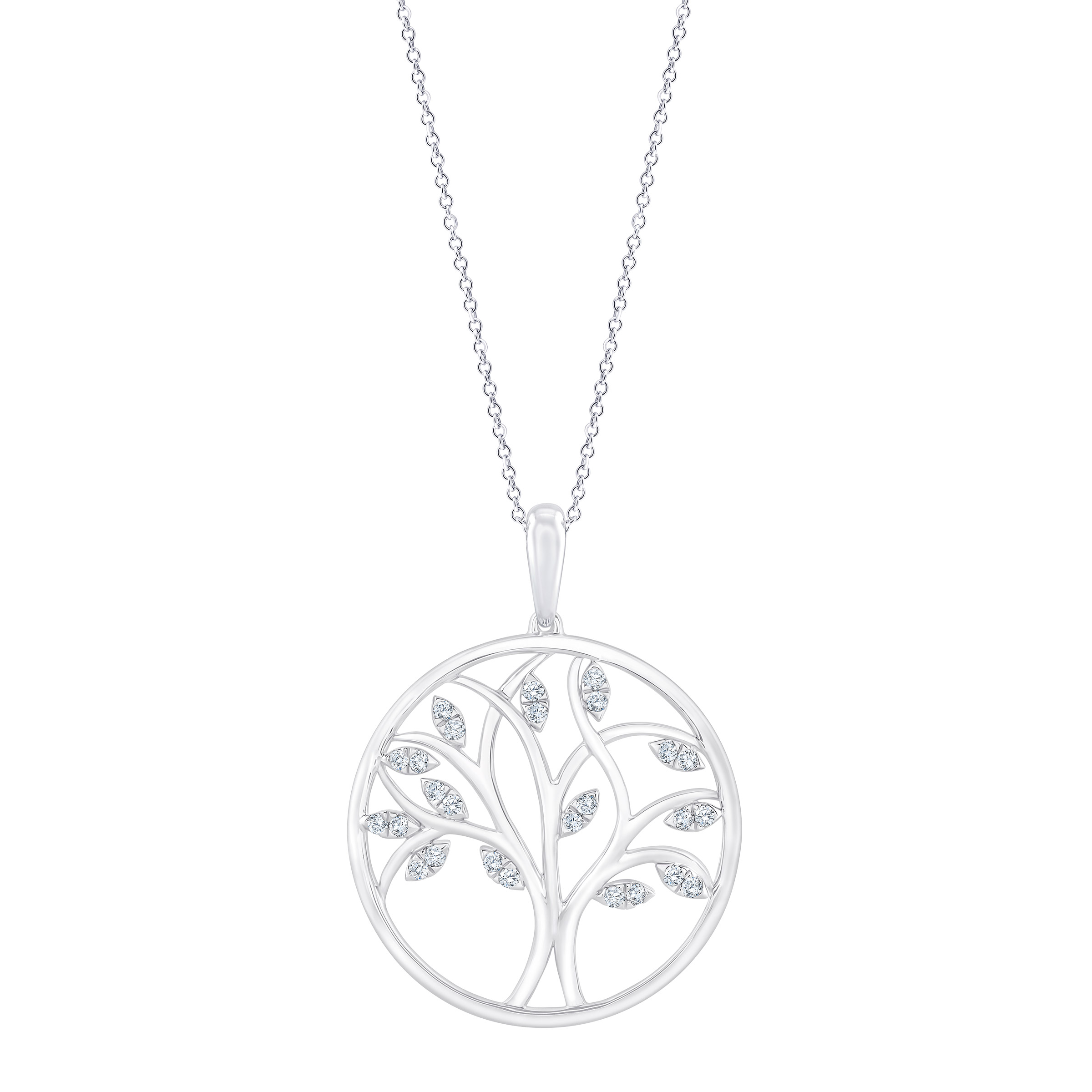 Round Brilliant Diamond Tree of Life Pendant (0.20 ctw)