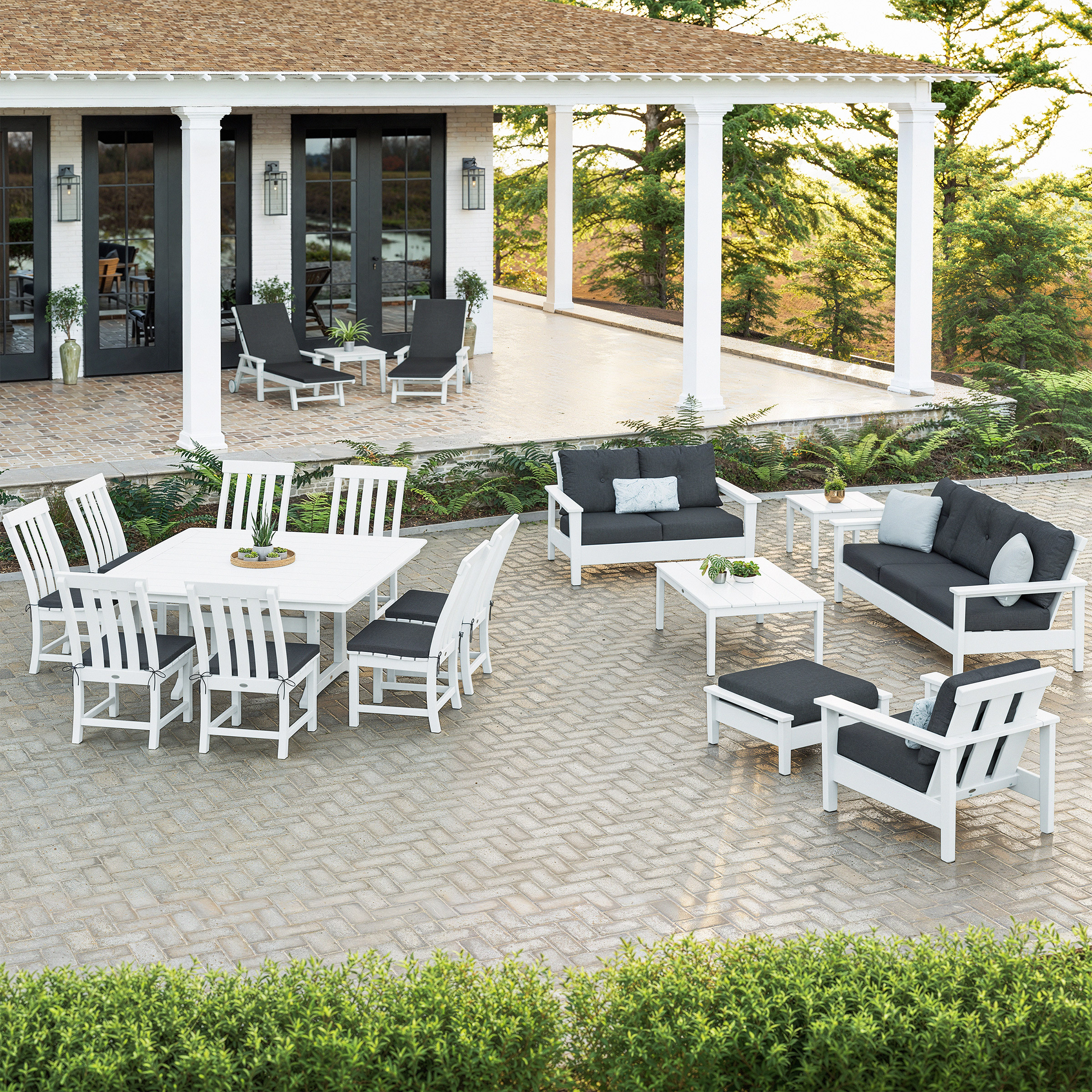 POLYWOOD Prescott 18-piece Outdoor Patio Estate Collection