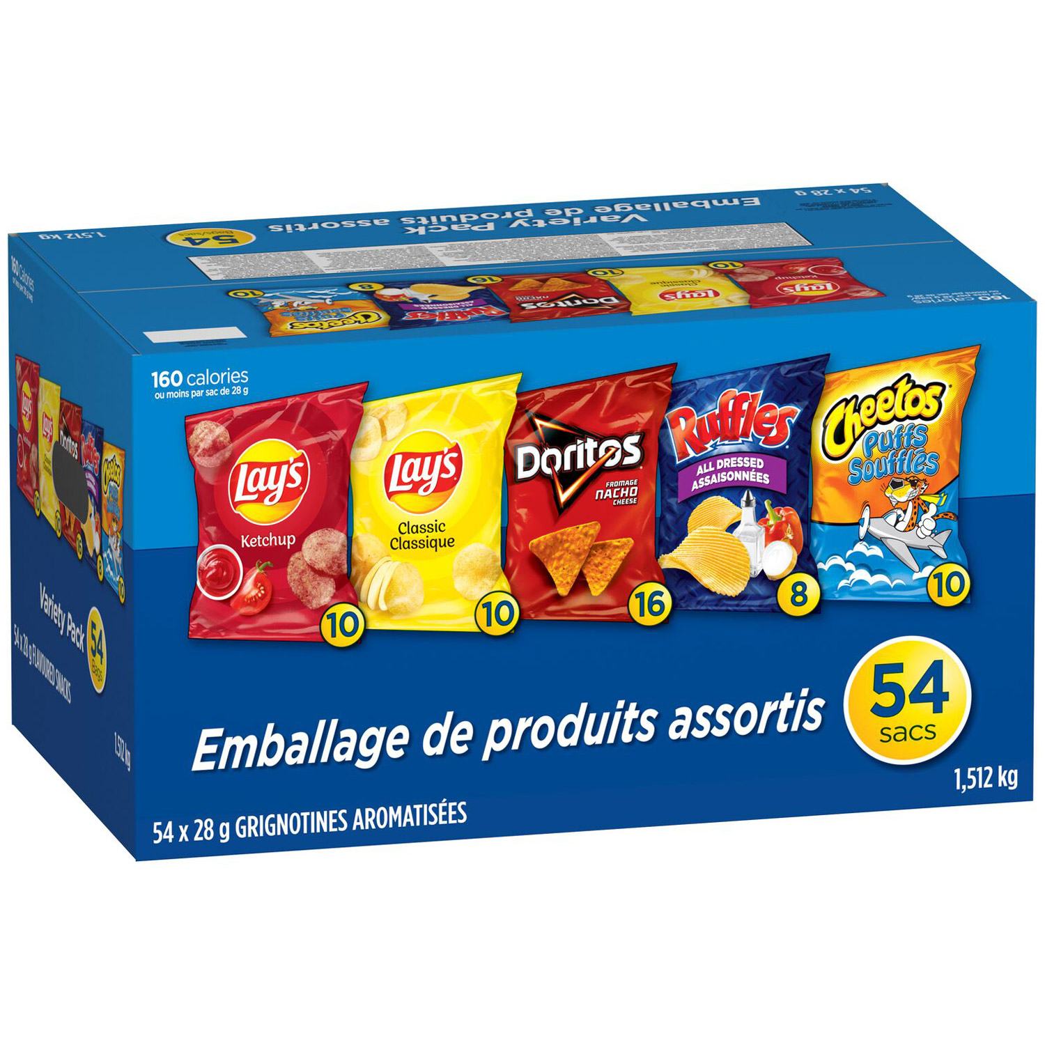 Frito-Lay - Grignotignes aromatisées, emballage de produits assortis, 54 × 28 g