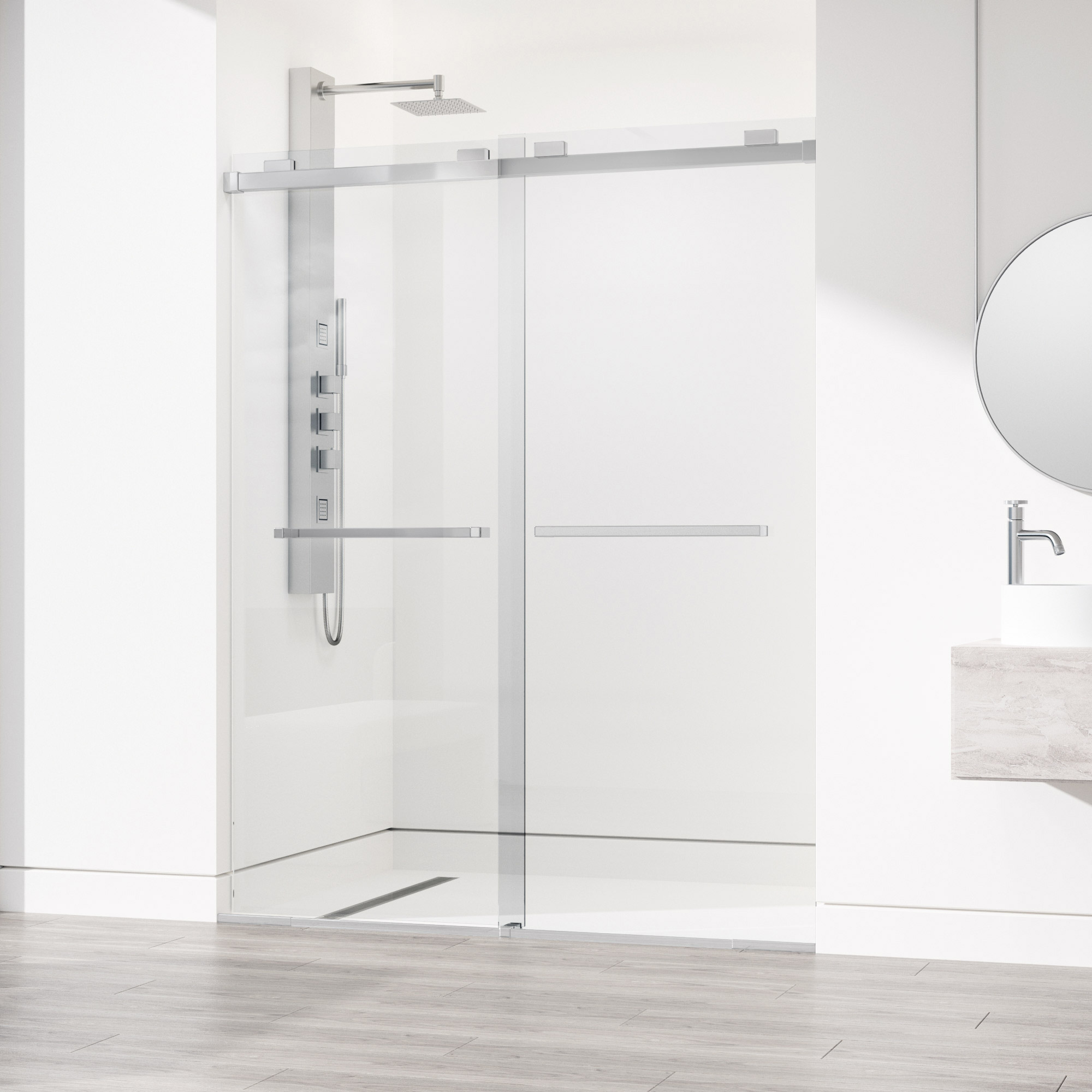 VIGO Houston Frameless Sliding Shower Door