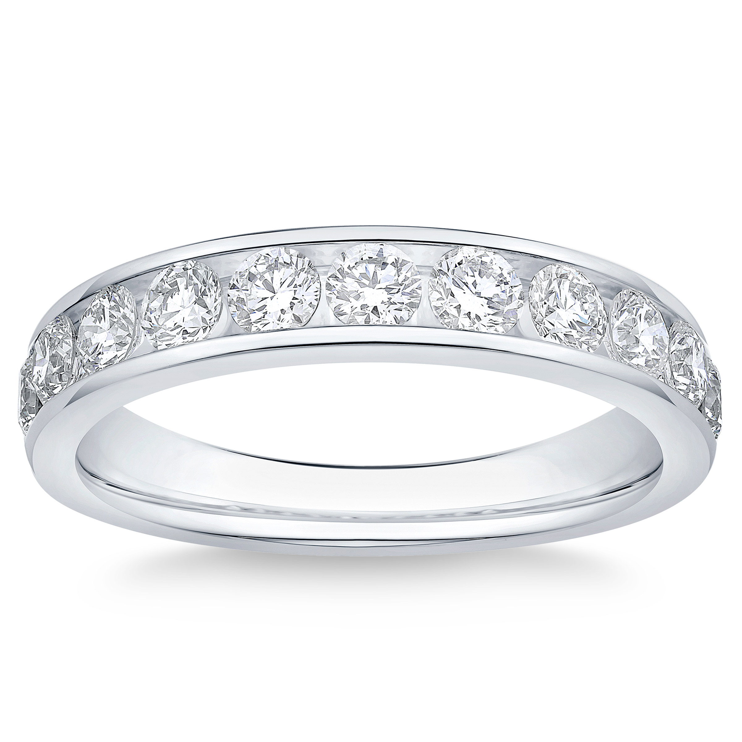 Round Brilliant 1.00 ctw VS2 Clarity  I Color Diamond Channel Set Band