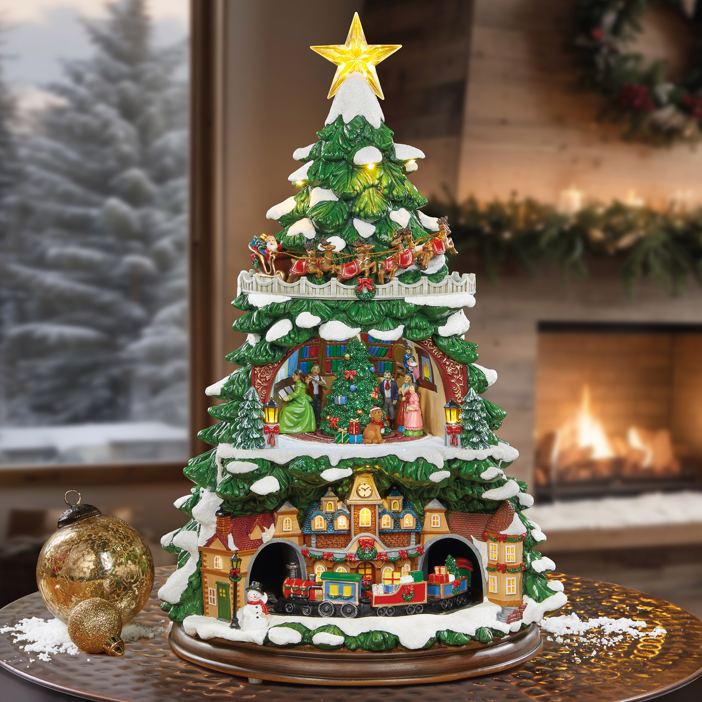 Animated Christmas Tree with Lights and Music