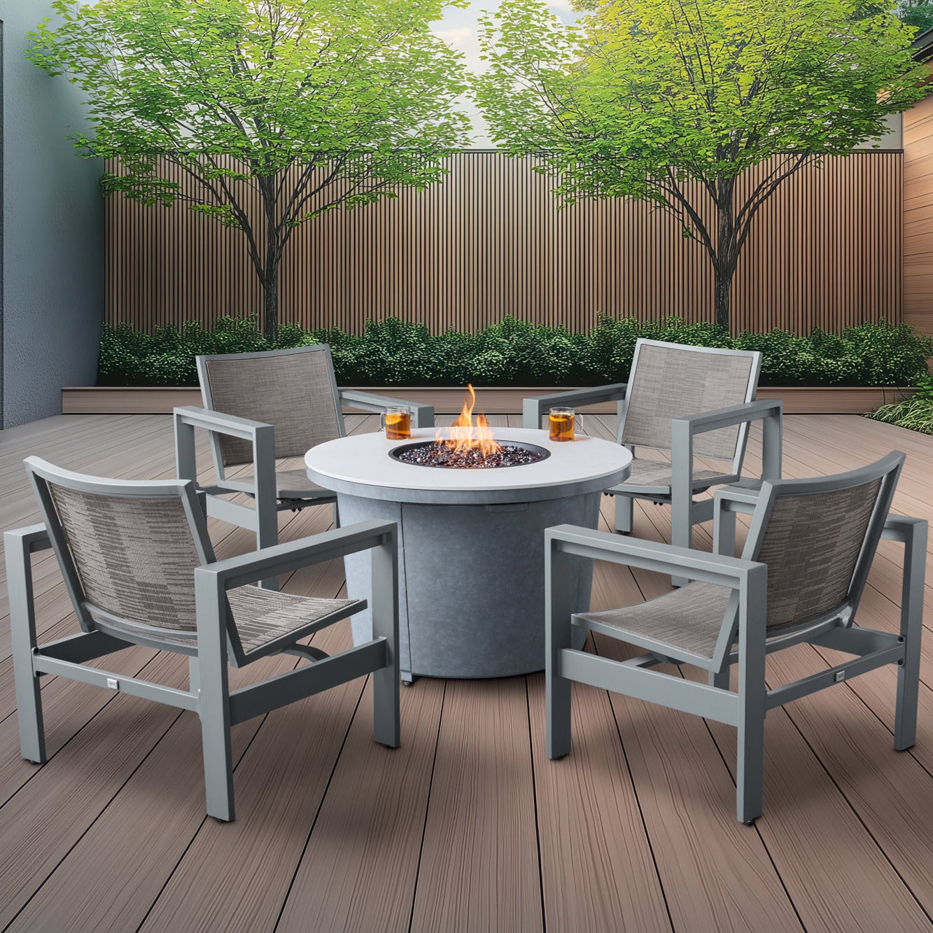 Milo 5-piece Patio Seating Set with Fire Table | Costco