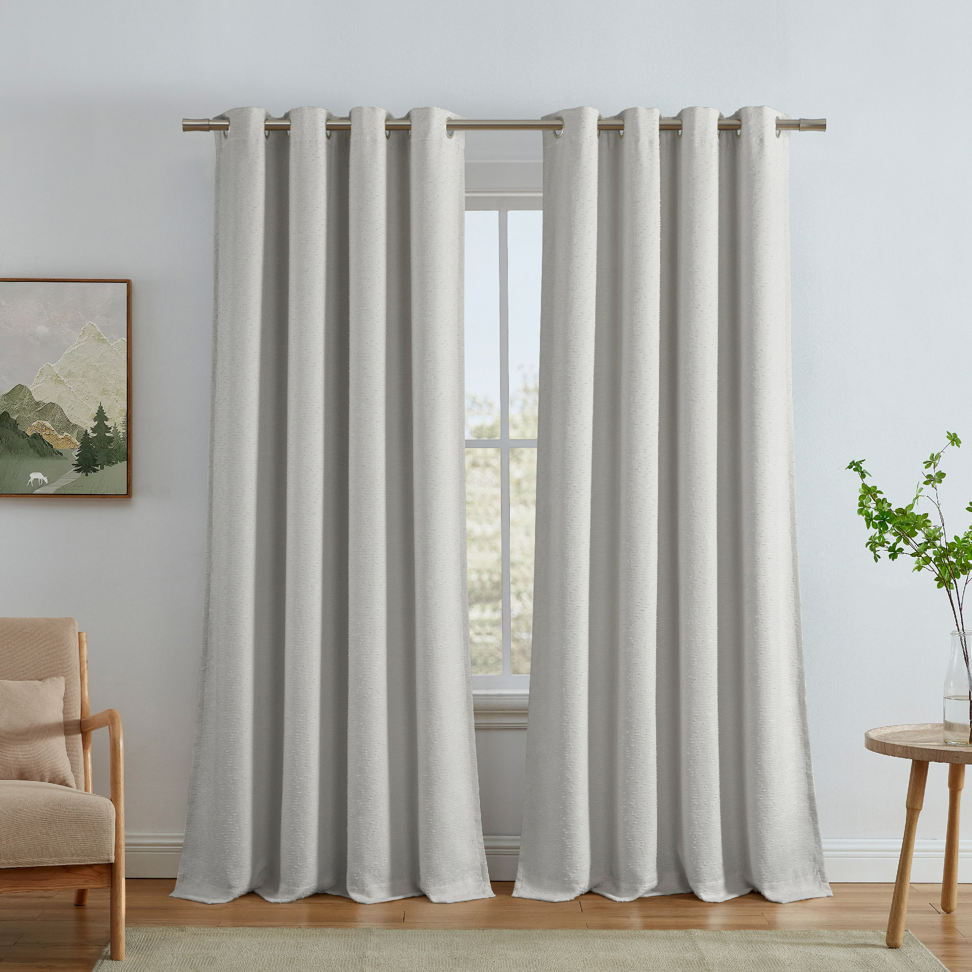 SUN+BLK Rhodes Collection Bouclé Blackout Curtain Panel, 2-panel