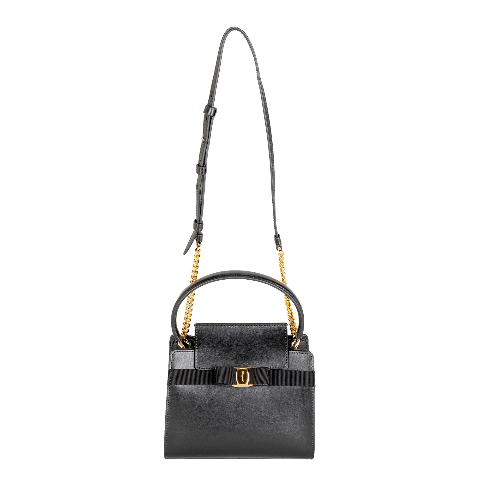 Salvatore Ferragamo Vara ブラック 7サイズ Ferragamo Vara Top Handle Bag Nero, Black | Costco