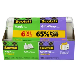 3M Scotch Magic Tape & Gift Wrap Tape, 6-count