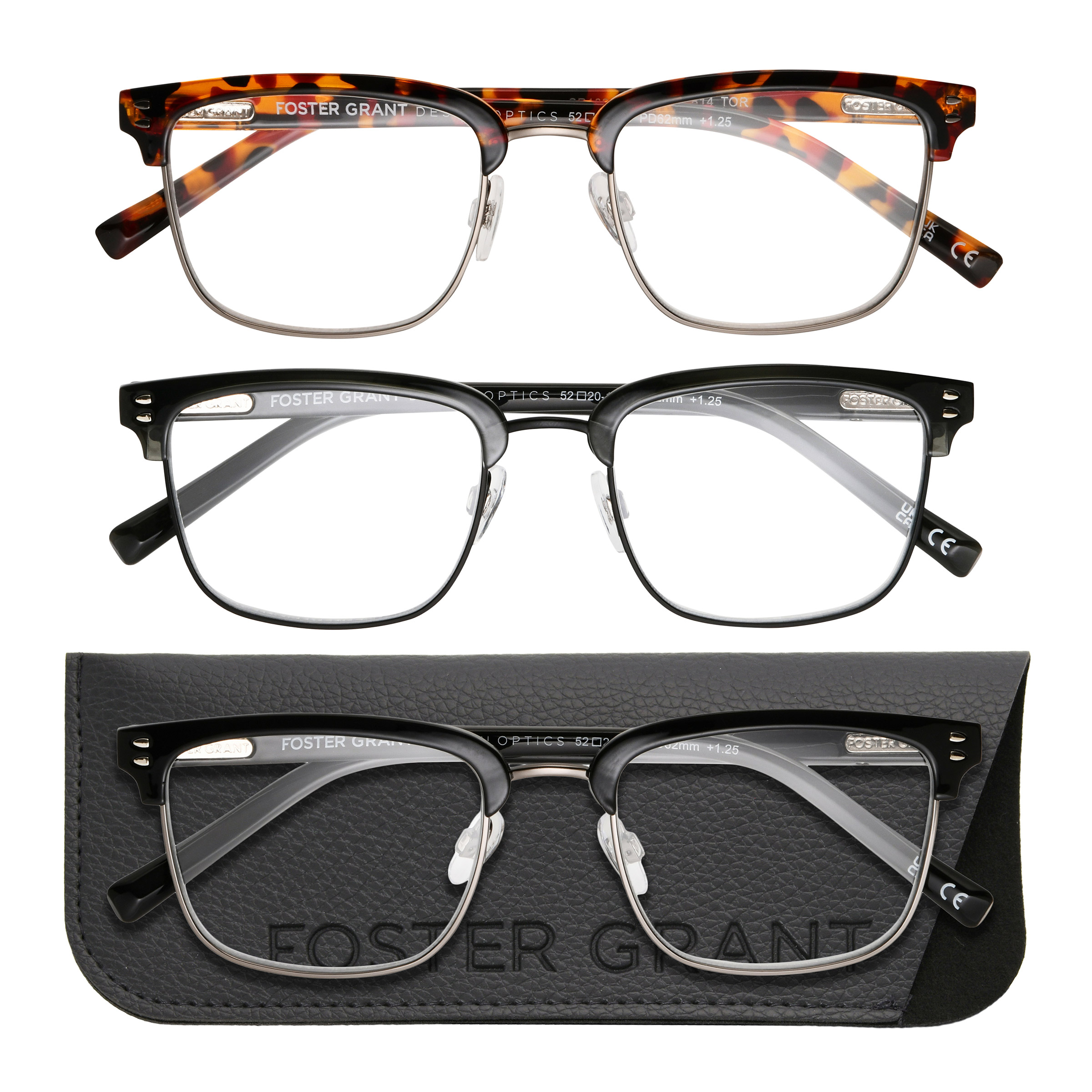 Design Optics by Foster Grant #814 Modern Club Reading Glasses,