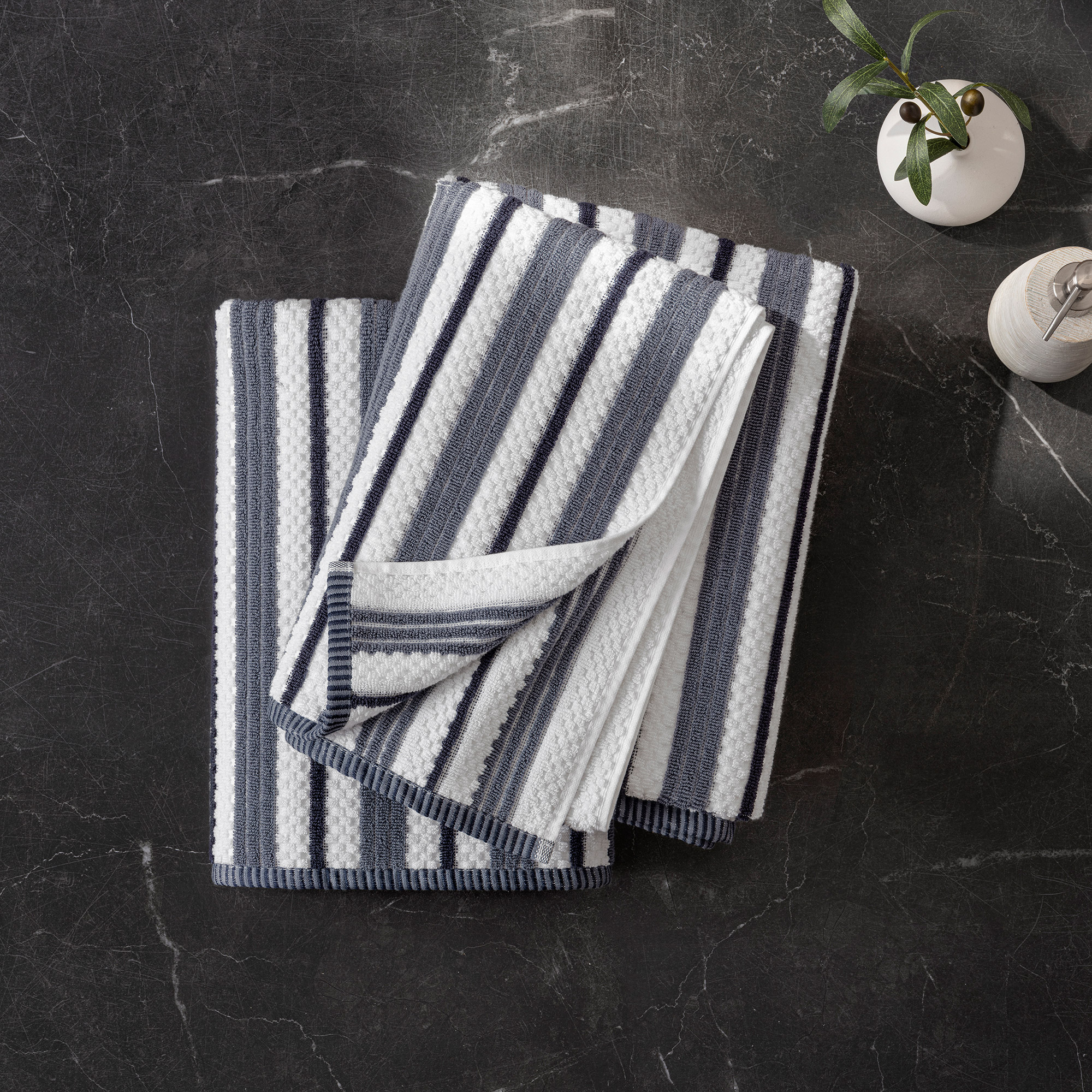Textured Stripe Bath Towels, 2-pack | Costco