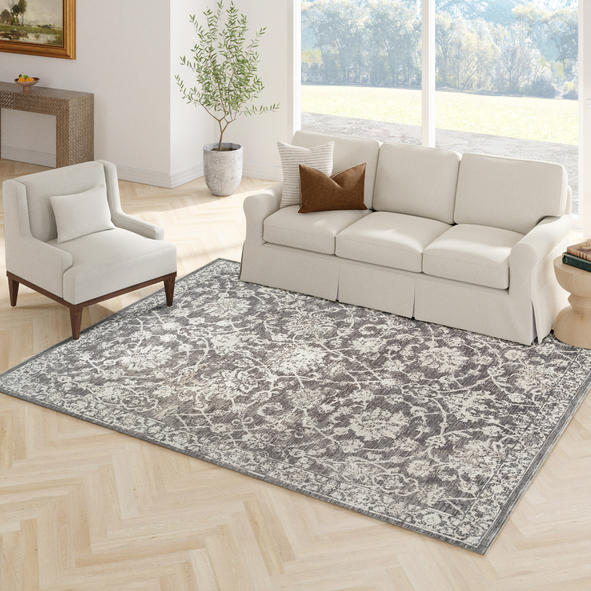 Prima Area Rug Collection  Burton Gray