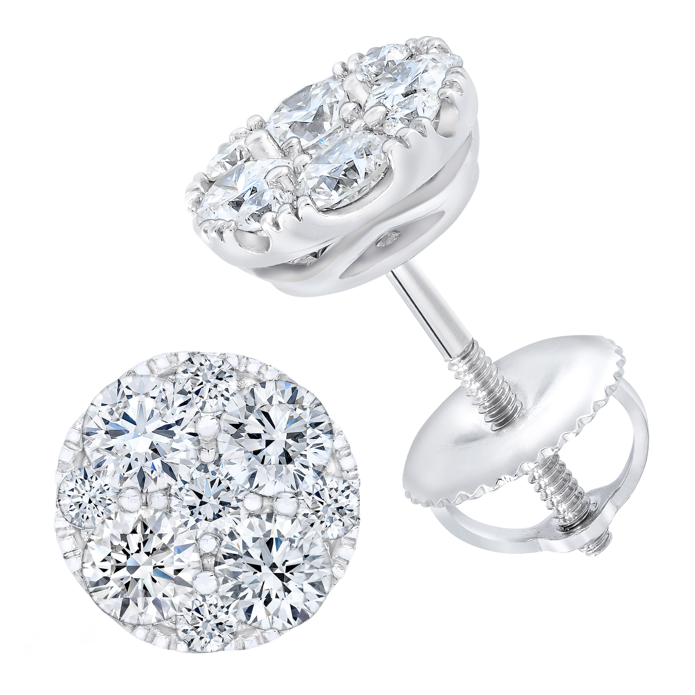 Round Brilliant 1.00 ctw VS2 Clarity  I Color Diamond 14kt White Gold Earrings
