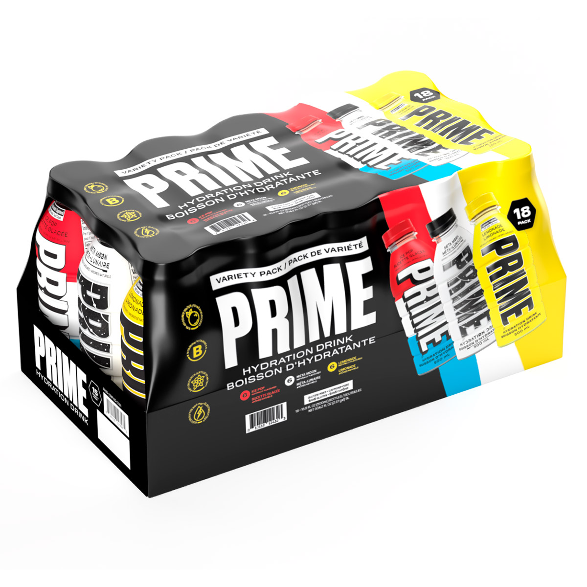 PRIME Hydration Variety Pack 500 mL 18-pack