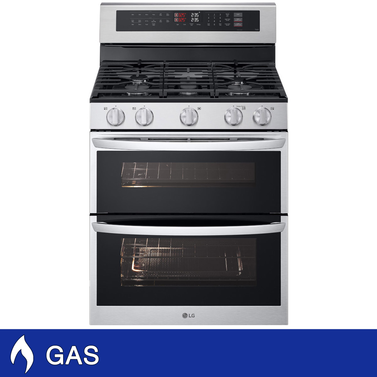 LG 6.9 cu. ft. Smart Wi-Fi Enabled Gas Double Oven Free-Standing Range