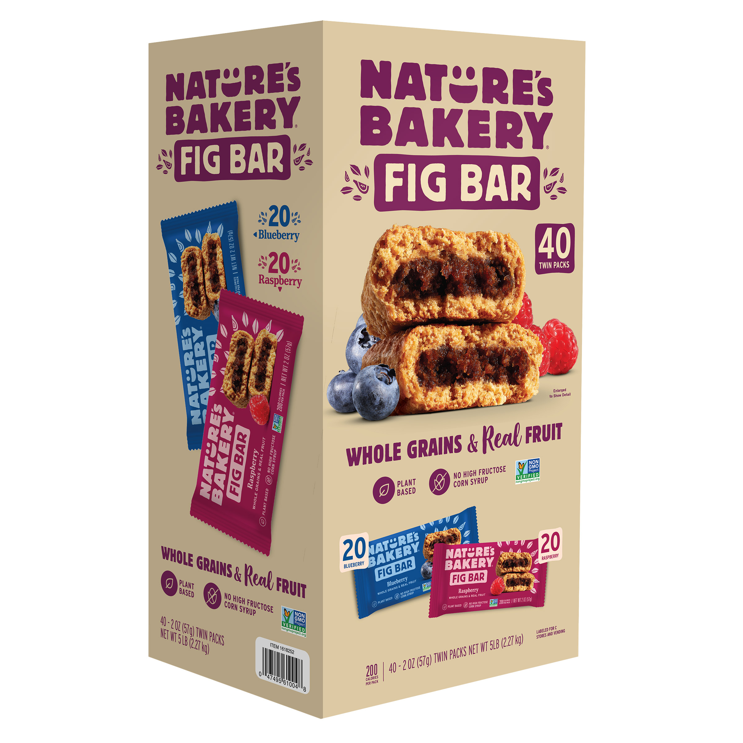 Nature's Bakery Fig Bar, Variety Pack, 2 oz, 40-count