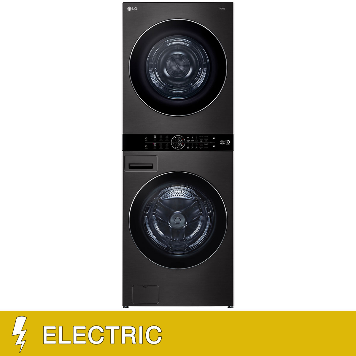 LG WashTower Laundry Center with Center Control 5.0 cu. ft. Front Load Washer and 7.8 cu. ft. ELECTRIC Dryer with Ventless Heat Pump and Built-In Intelligence