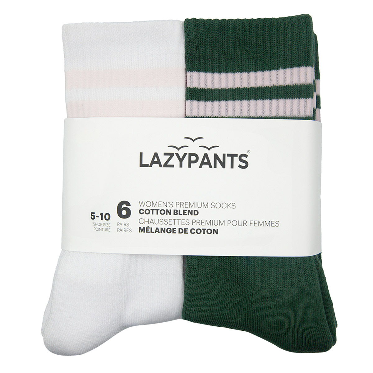LAZYPANTS Women’s Premium Cotton Socks, 6-pairs