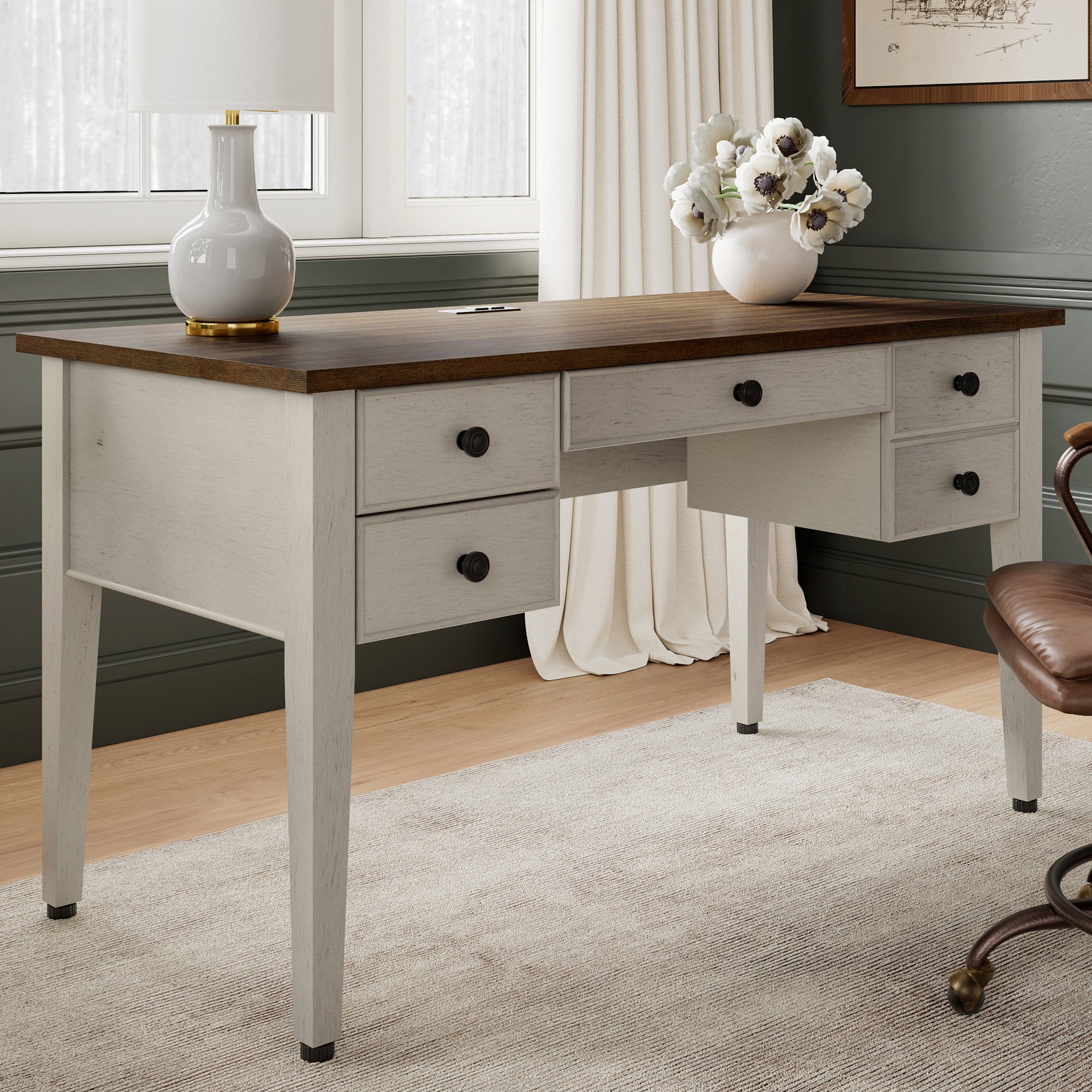 Eureka Ergonomic Farmhouse Office Desk with Drawers | Costco