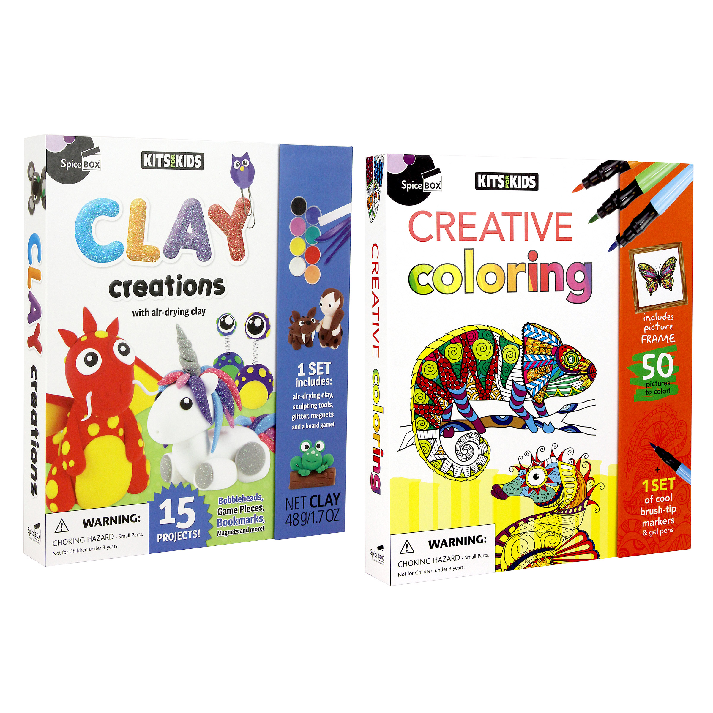 SpiceBox Kits for Kids Clay Creations and Creative Colouring - English ...