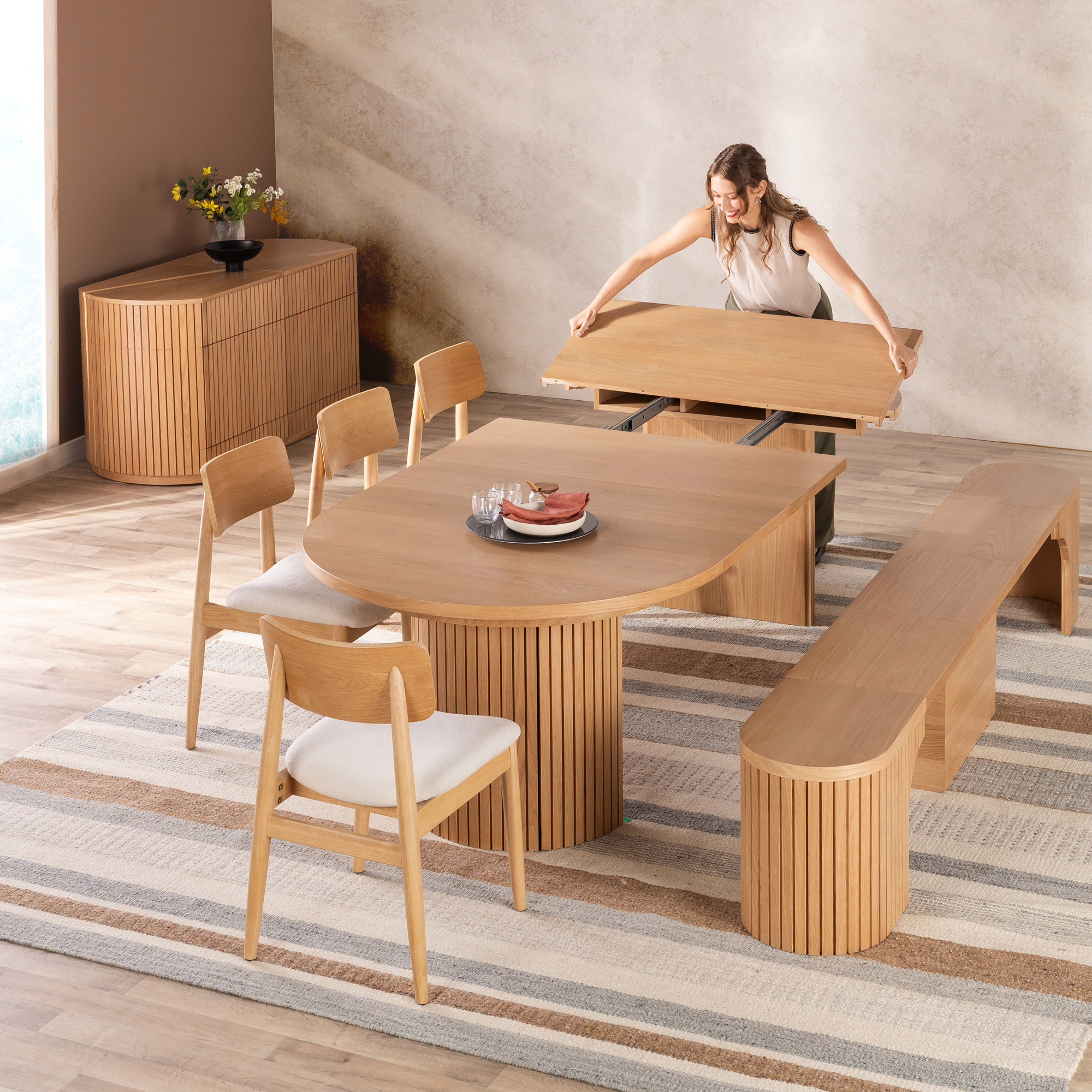 Transformer Table Extendable Round Dining Collection