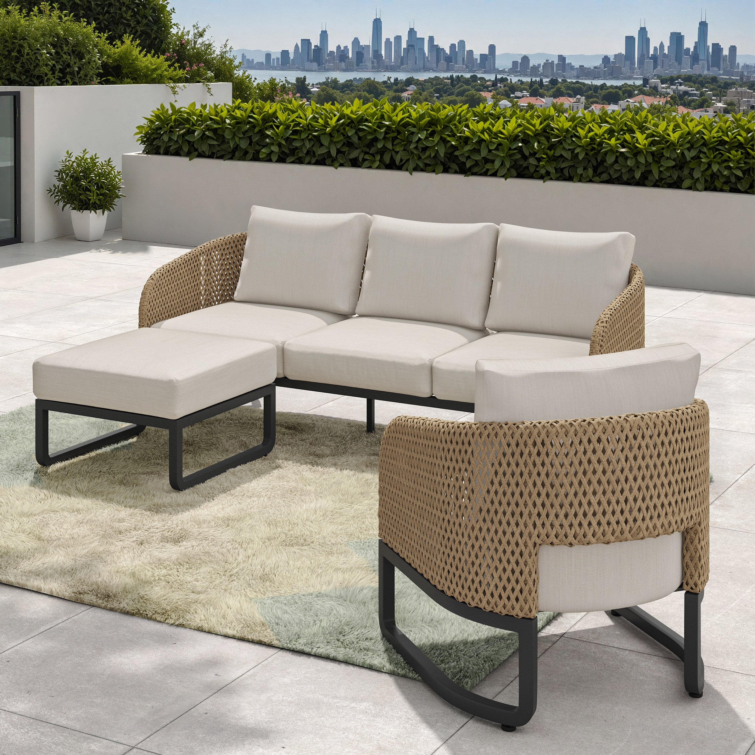 Florina 3-piece Patio Sectional Conversation Set | Costco