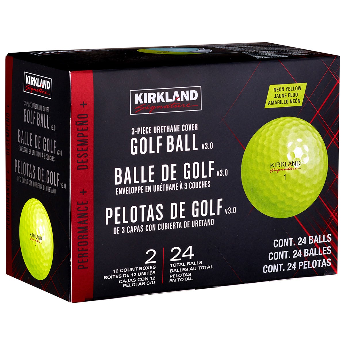 Kirkland Signature V3.0 Yellow Golf Ball, 2-dozen | Costco