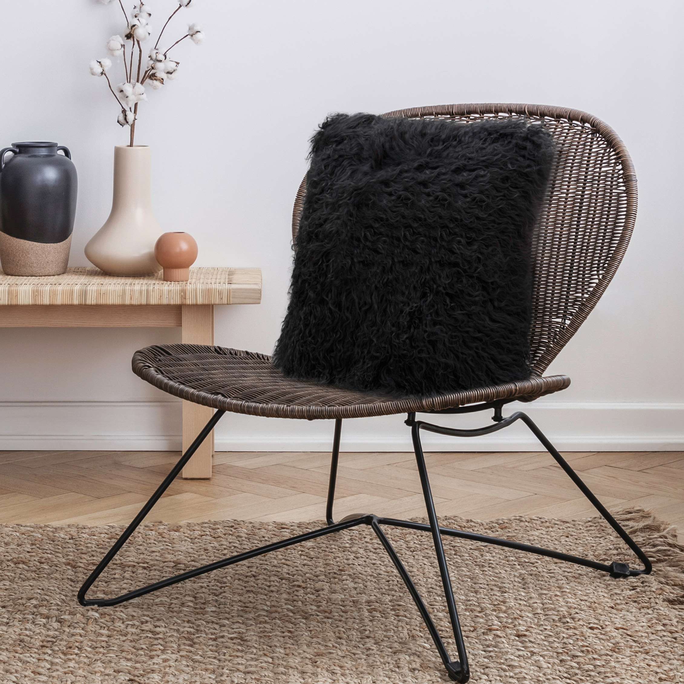 Mongolian Sheepskin Decorative Cushion