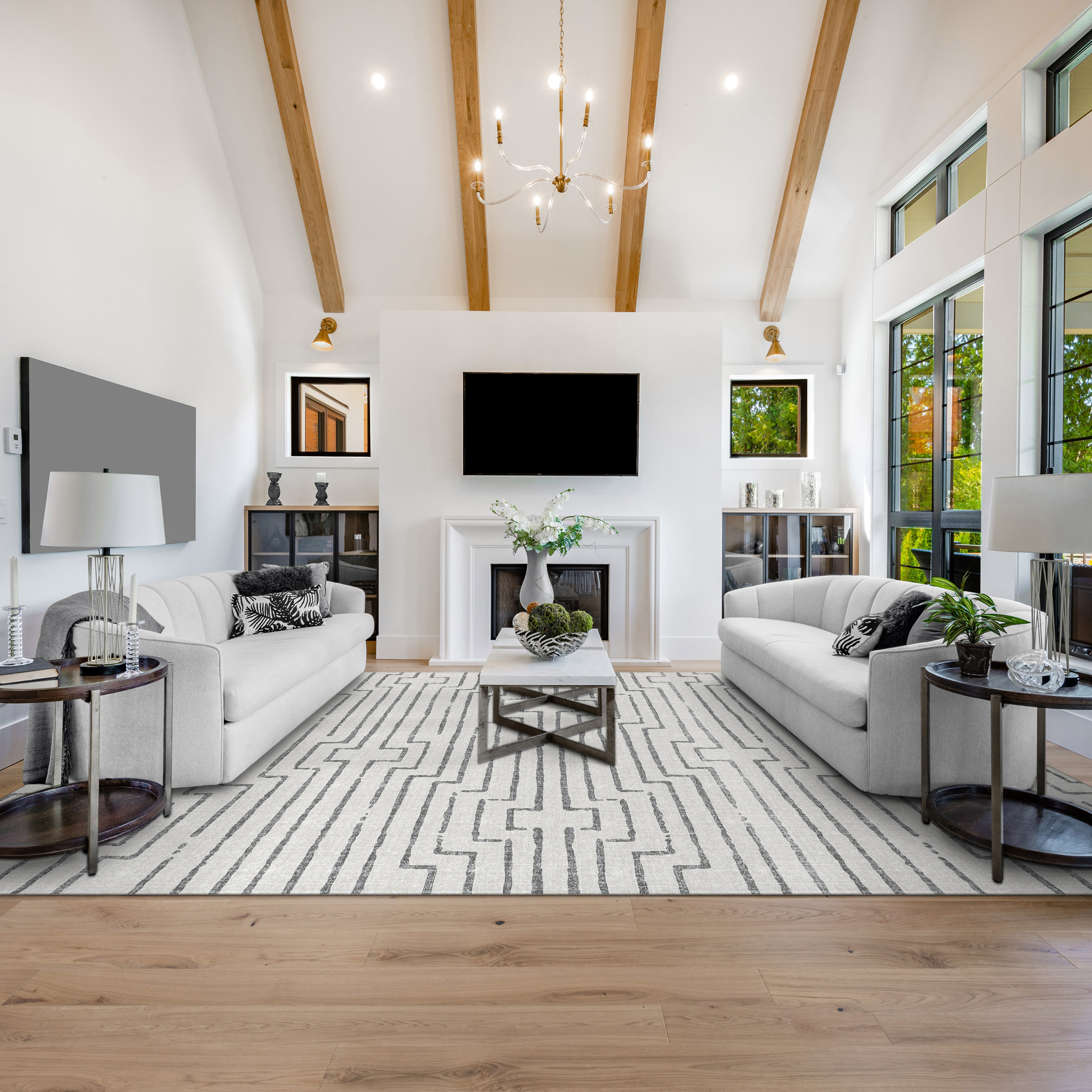 Apache Chenille Area Rug  Modern Gray  9'8" x 13'7"