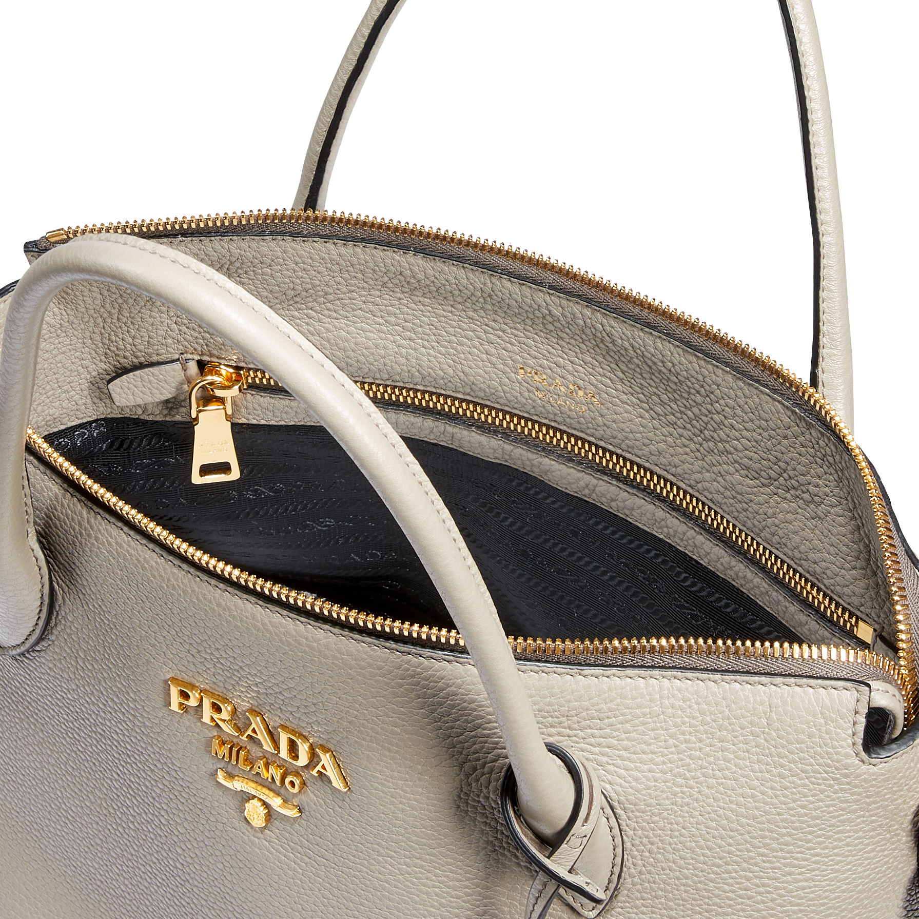 Prada Leather Shoulder Bag, Gray | Costco