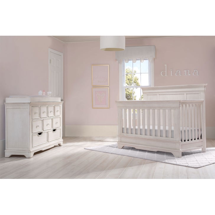 white crib dresser set Avery 6 Drawer with Changing Top Bianca (130) Finished in a non Sorelle Furniture Providence Crib and