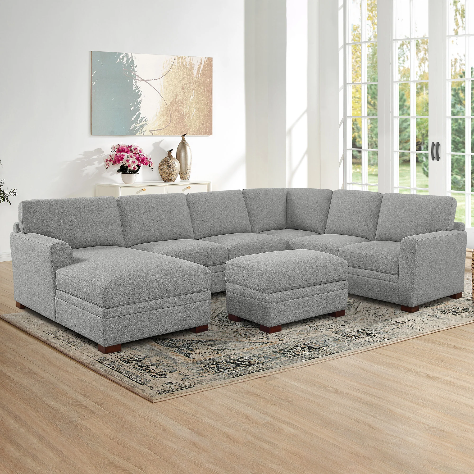 Thomasville Langdon Fabric Sectional with Chaise and Storage