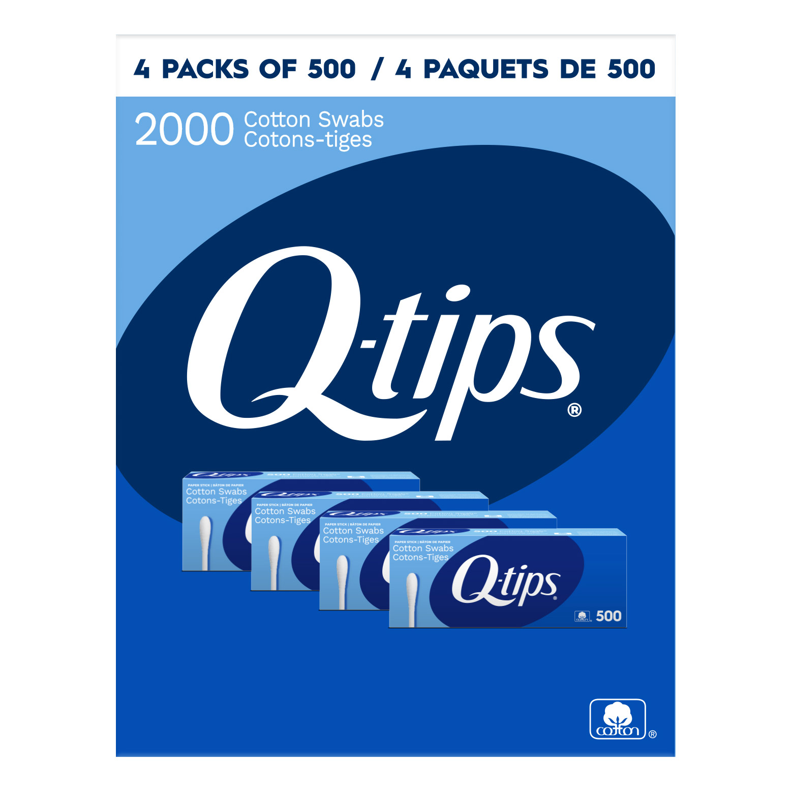 Q-tips Cotton Swabs, 4-pack of 500