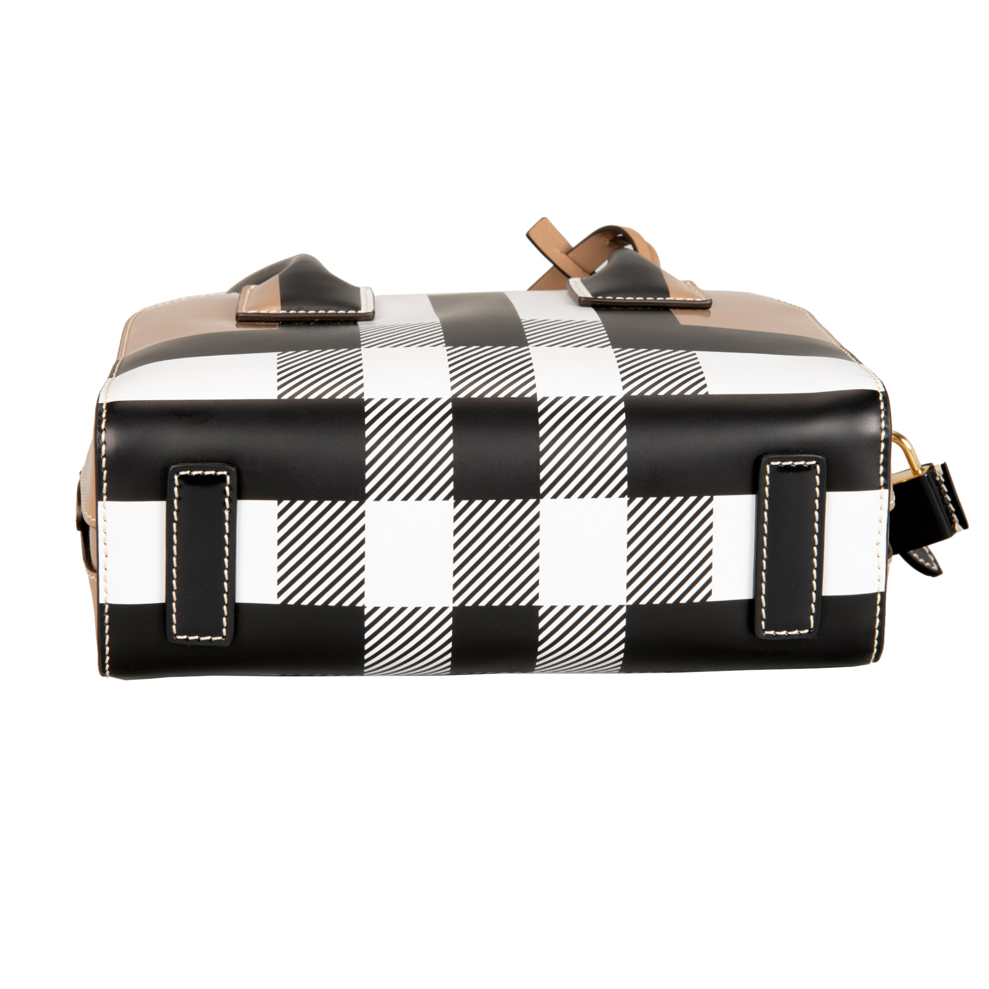 Burberry Mini EW Check Leather Half Cube, Camel | Costco