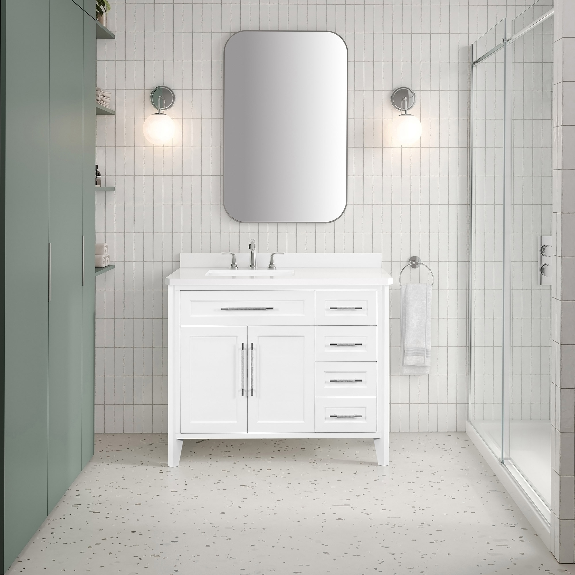 OVE Decors Renfrew Vanity with Quartz Top in White