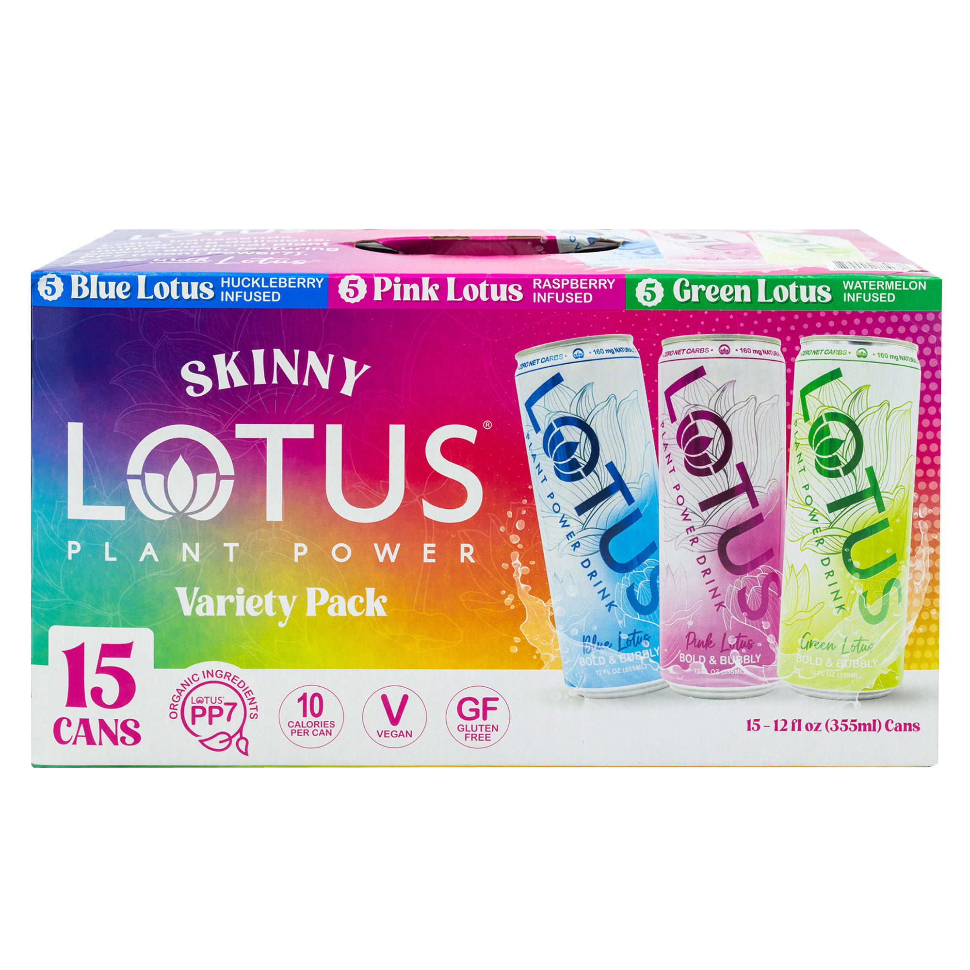Lotus Energy Drink, Skinny Variety Pack, 12 fl oz, 15-count | Costco