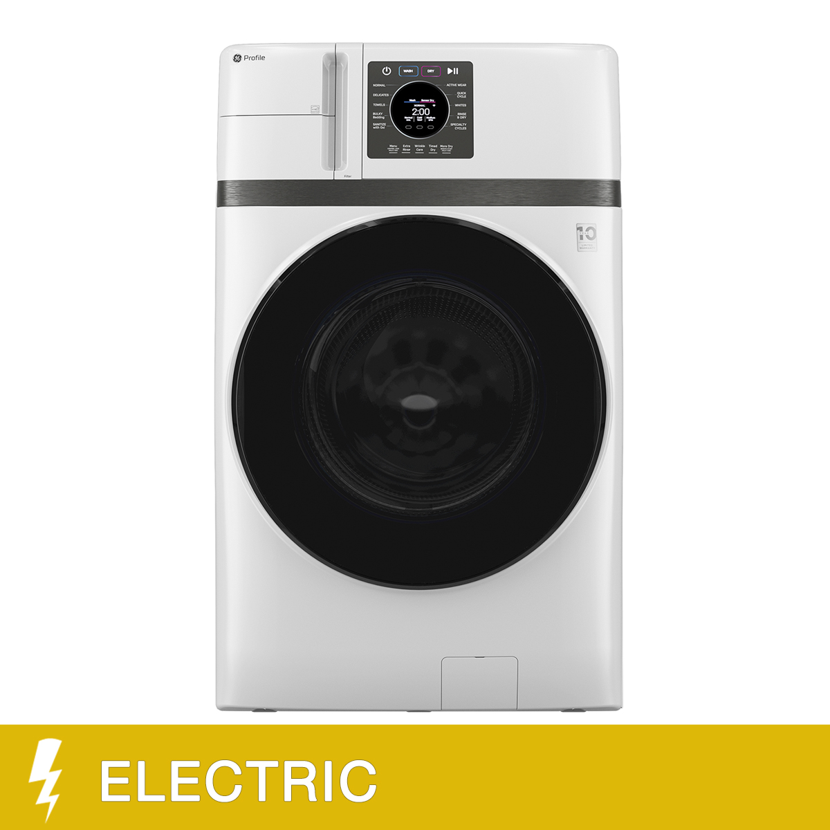 GE 28 in. 5.3 cu. ft. White All-in-One Front Load Washer and Dryer Combo with Ventless Heat Pump Technology
